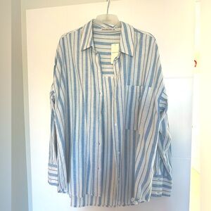 NWT Abercrombie Linen Blend Blouse size L